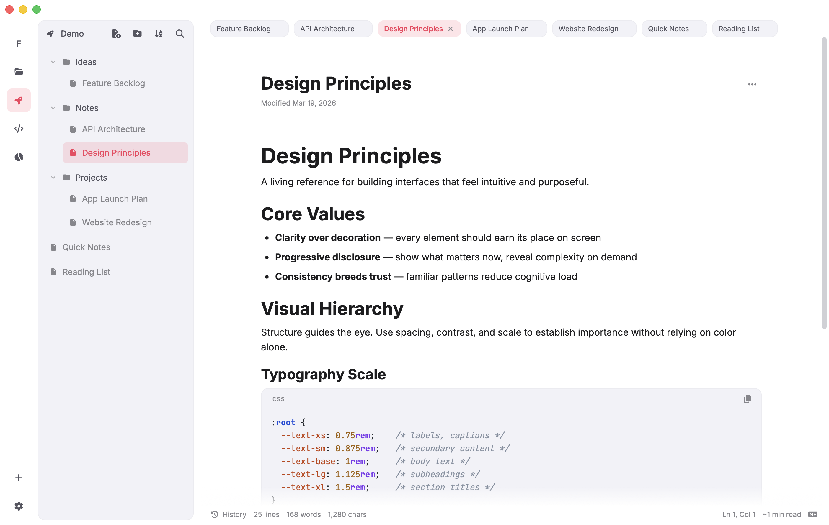 Inkwell app preview